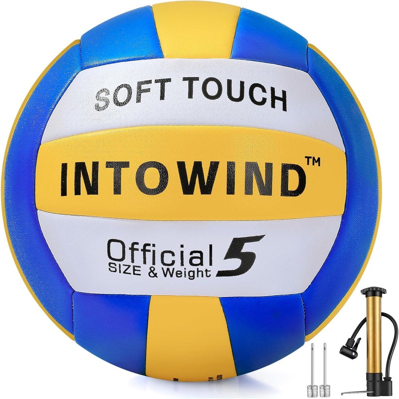 INTOWIND Volleyball Soft Touch Volleyballs Beach Volleyball Outdoor Indoor Volleyballs Beach Park Gym Games Training Official Size 5 Volleyball - Image 1